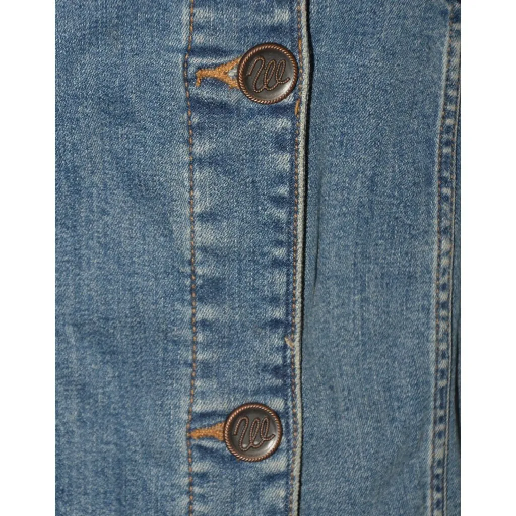 Wrangler Womens Denim Jacket Size L Button Up Western Trucker Classic Cowgirl - Image 4