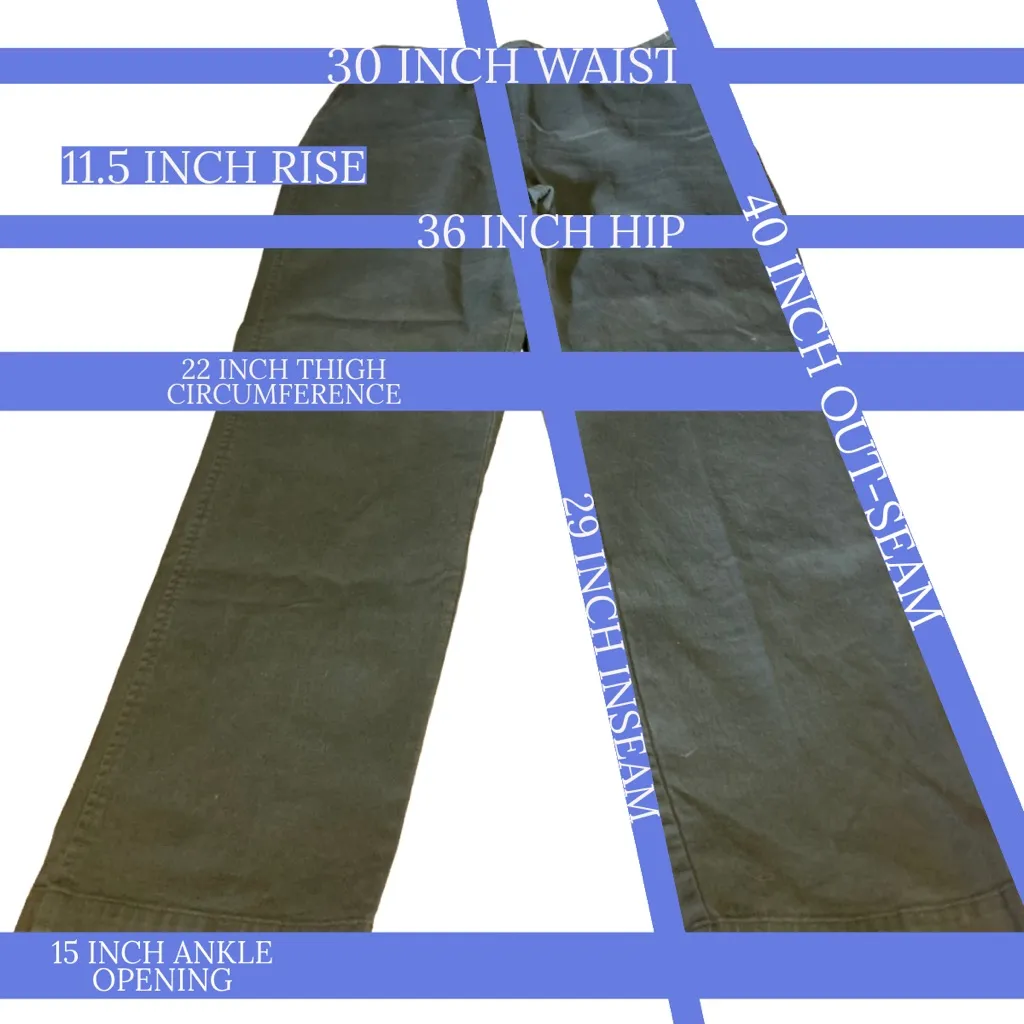 CHEROKEE OLIVE GREEN HIGH WAIST STRAIGHT LEG TROUSER PANTS (12) - Image 13