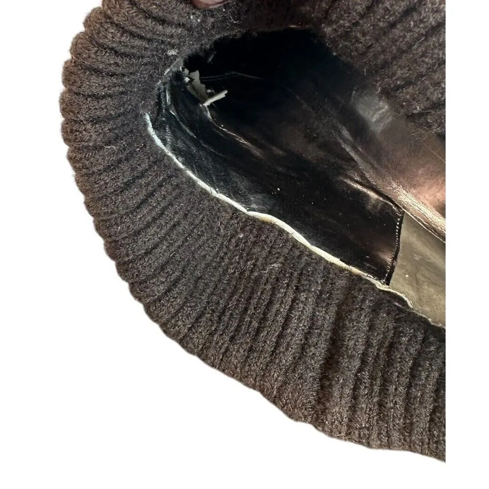 Kathy Van Zeeland Brown Sweater Cuff Platform Ankle Boots Womens Size 7.5 - Image 9