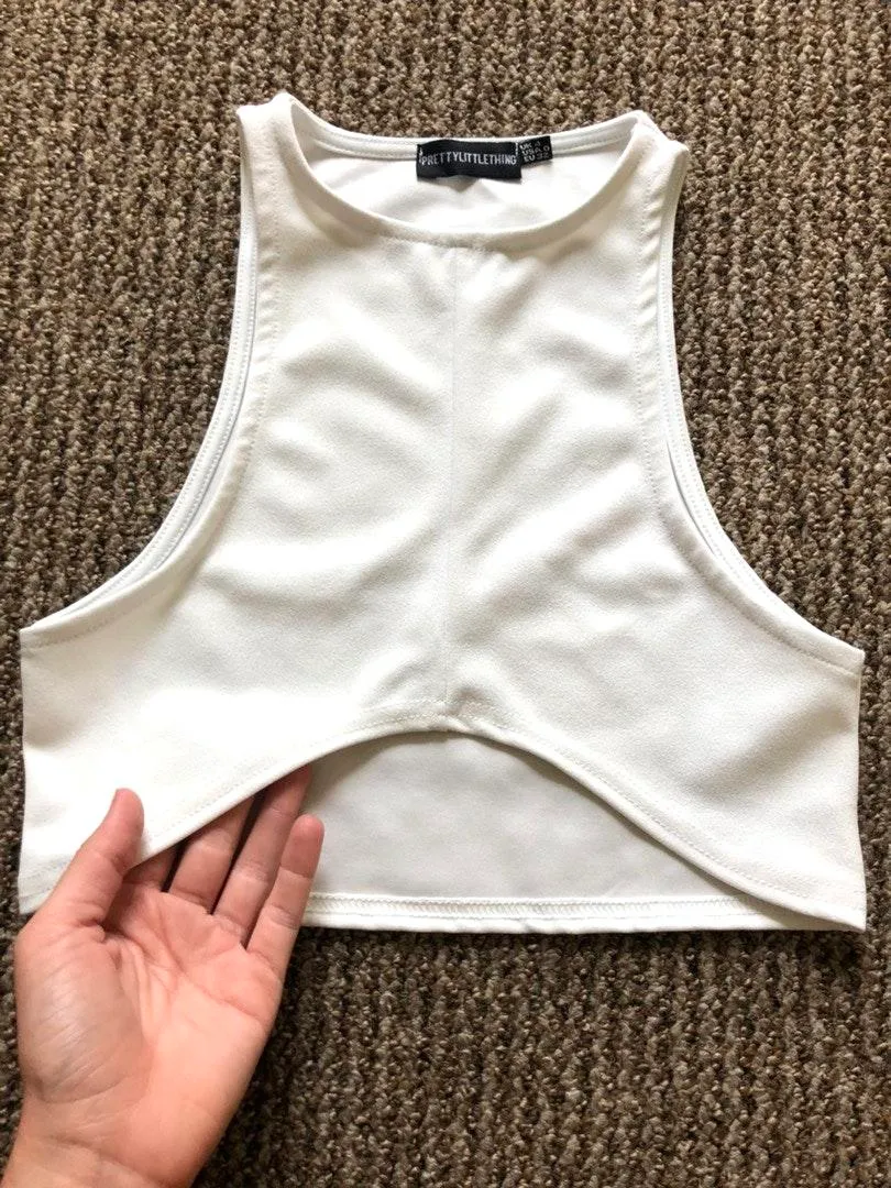 Pretty Little Thing White Crop Top - Image 2