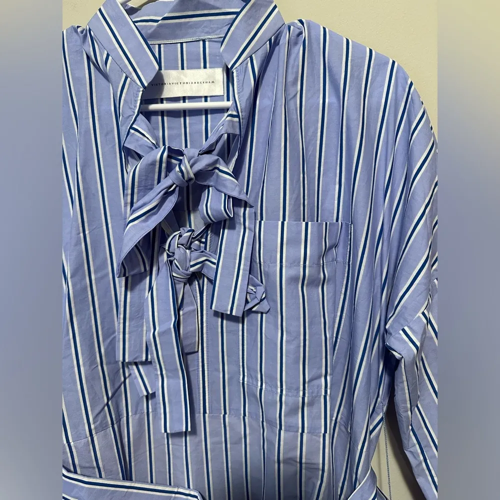 Victoria Victoria Beckham Cotton Striped Dress Size EU 36 - Image 5