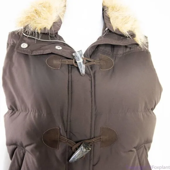 Lauren Ralph Lauren Women's Brown down vest with faux fur collar,‎ M - Image 14