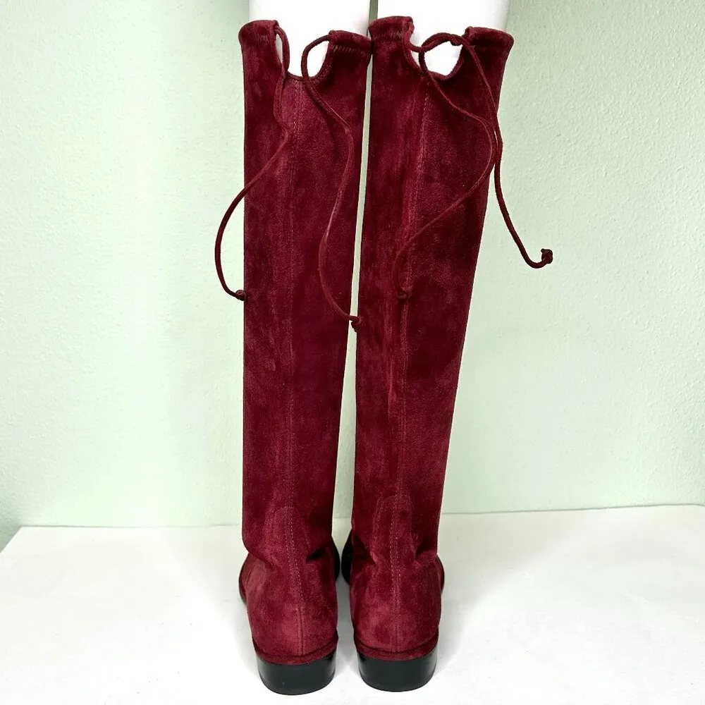 Stuart Weitzman Kneezie Suede Riding Boots Cranberry Size 6.5 *NWOB* - Image 7