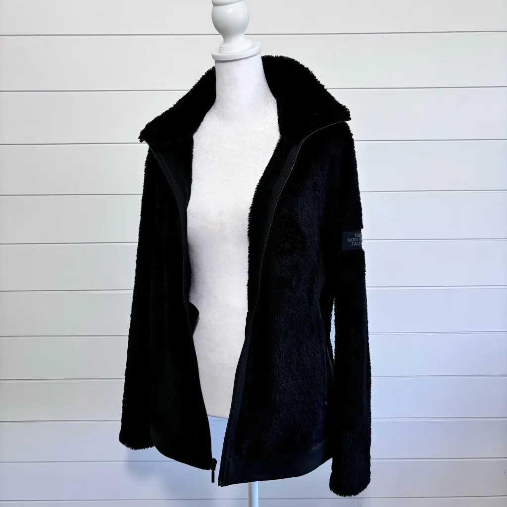 THE NORTH FACE SHERPA Fuzzy Black JACKET Full Zip with Pockets Women's Size M‎ - Image 4