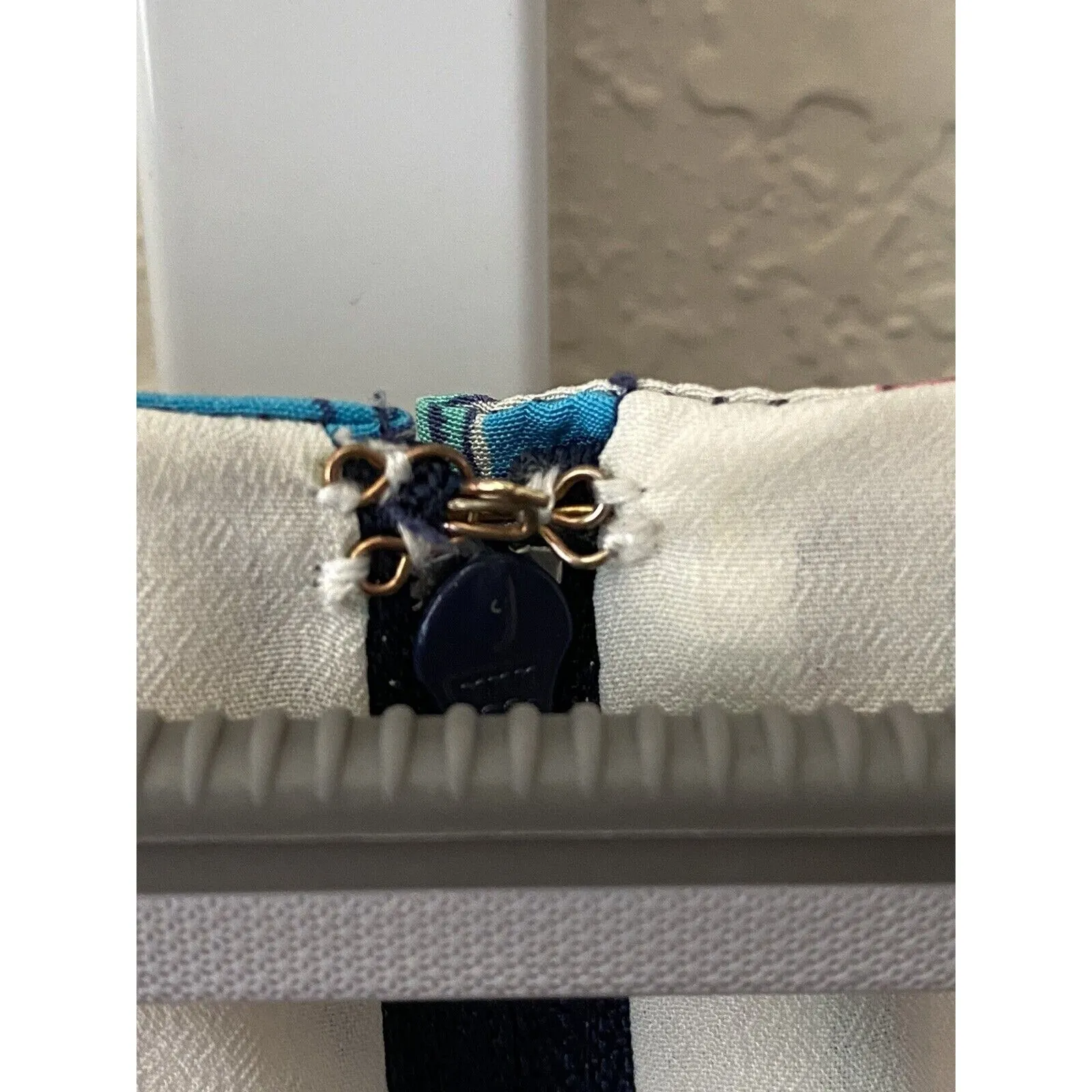 Lilly‎ Pulitzer Silk Dress Lipstick Print One Shoulder Navy Blue Size 6 - Image 9