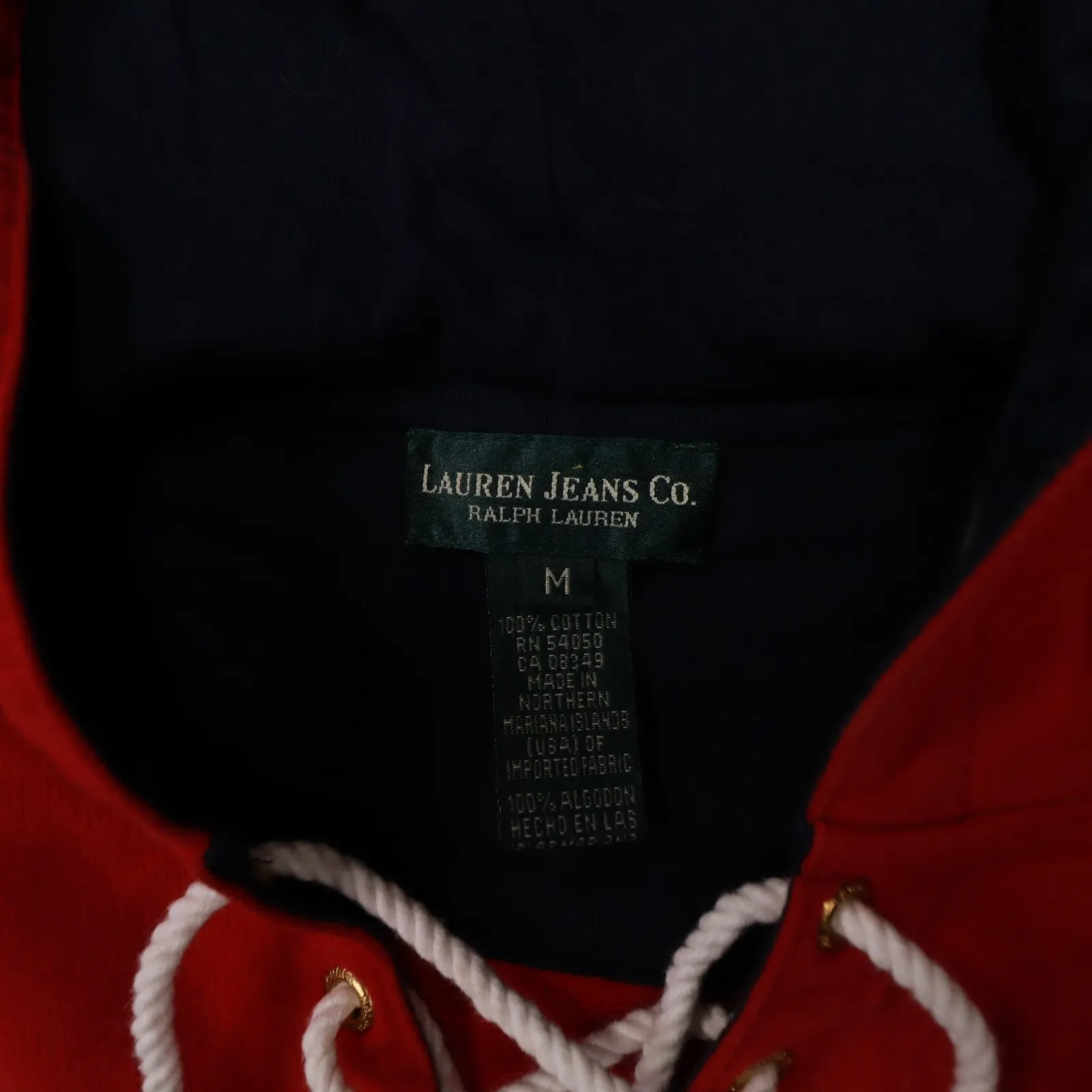 Ralph Lauren Jeans Co. Colorblock Pullover Hoodie Heavy Knit Shirt size Medium - Image 3