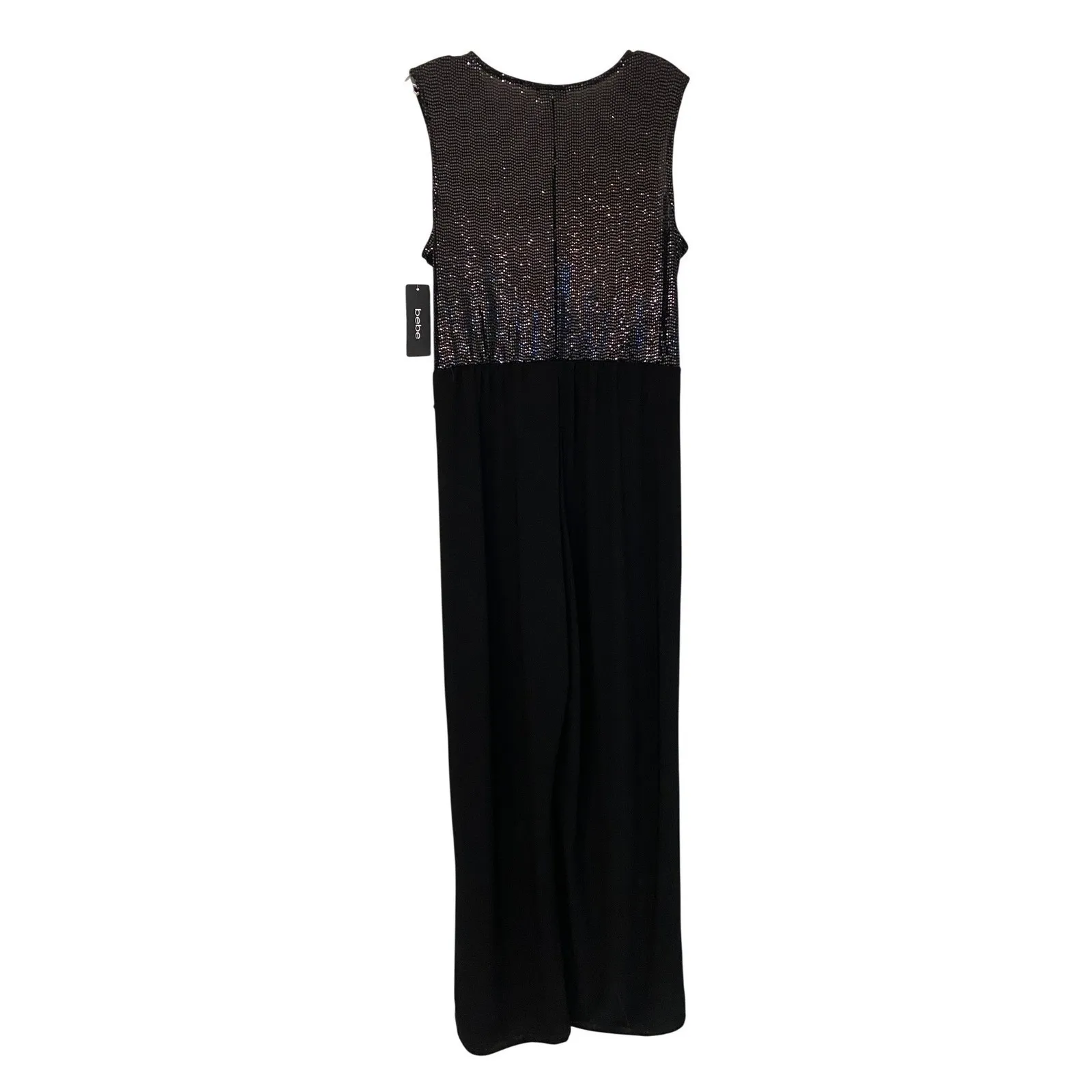 NYE Disco Bebe Sequined Sleeveless Wrap Jumpsuit Wide Leg Evening Formal L NWT - Image 11