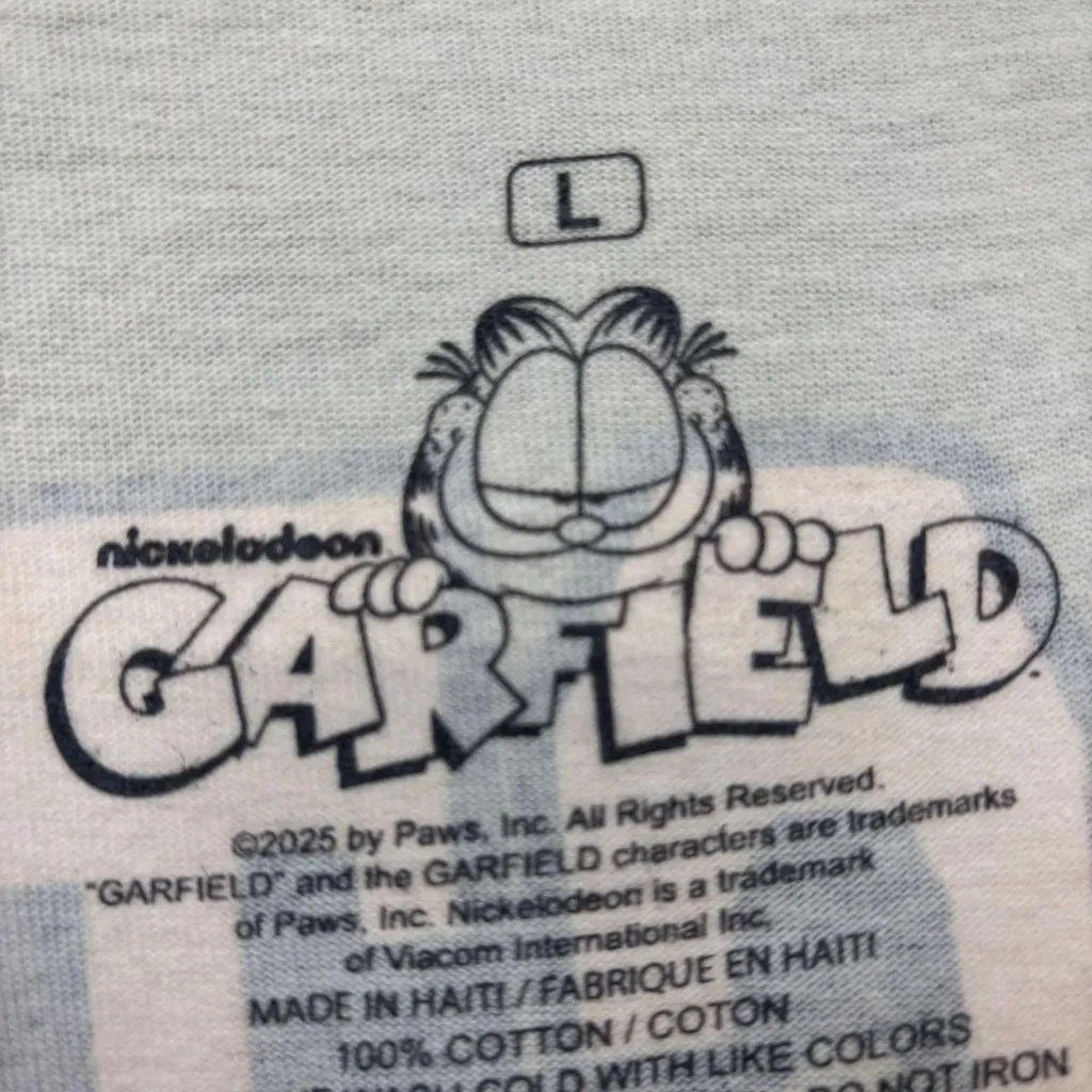 Garfield Boston Baseball Homerun Swing Nickelodeon T-Shirt L  - Image 4