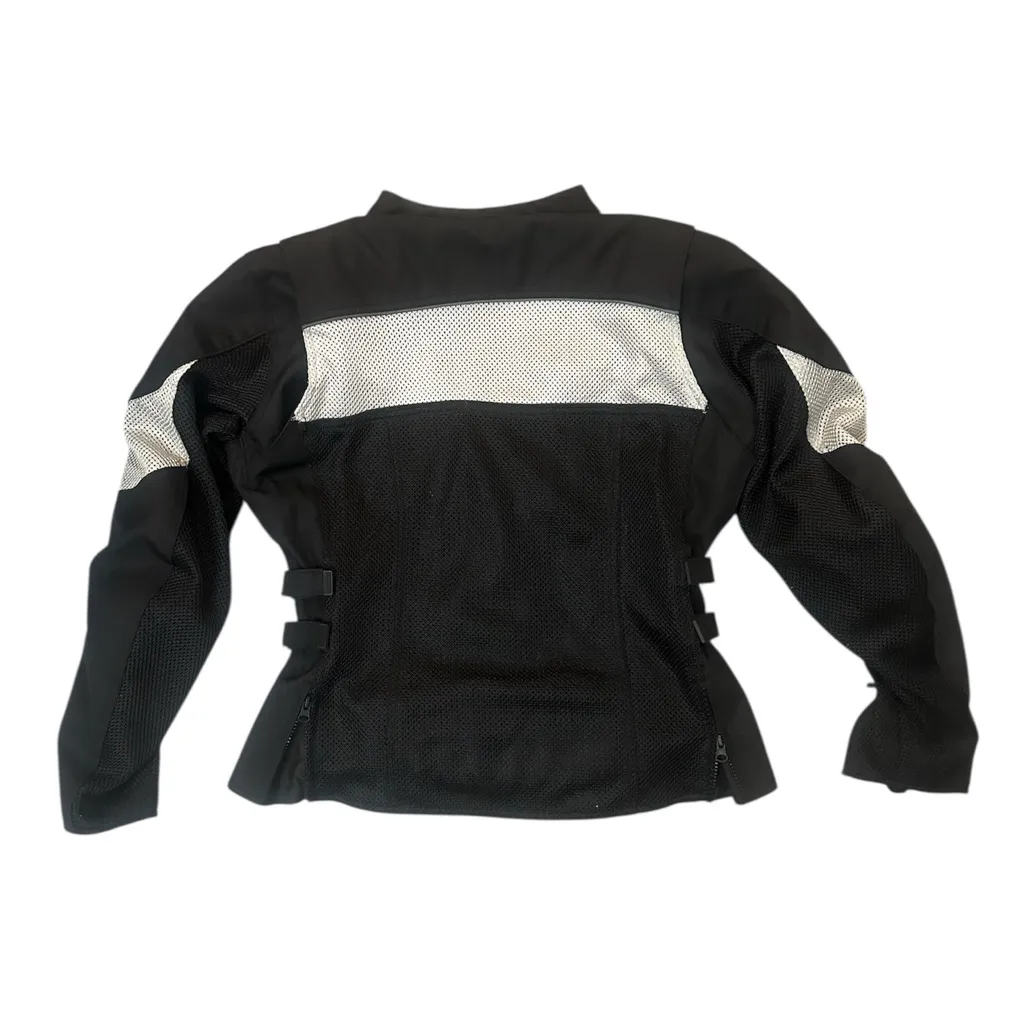 Women Street & Steel Armored Motorcycle Jacket Adjustable Moto Biker Y2K Grunge Black Size L - Image 2