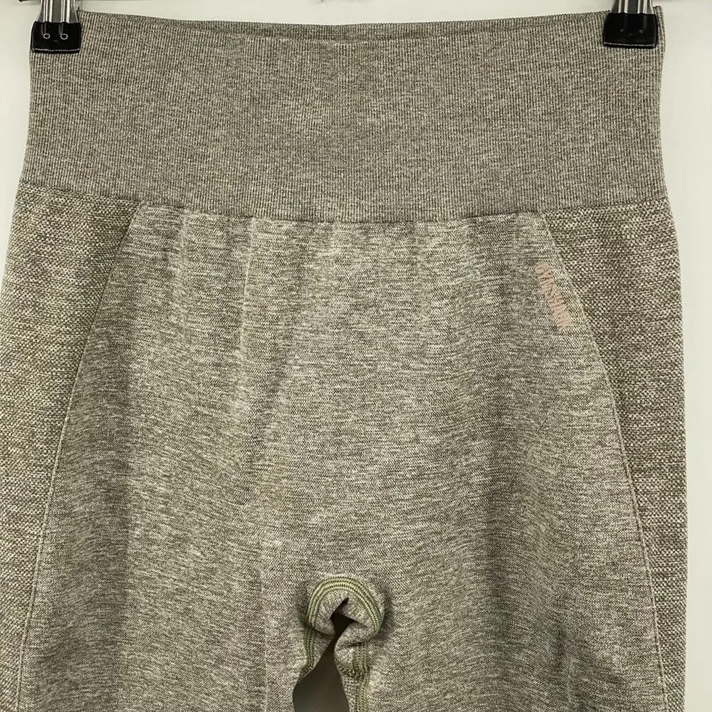 Gymshark Flex High Waisted Leggings Heather Gray Seamless Stretch Sz Small - Image 6