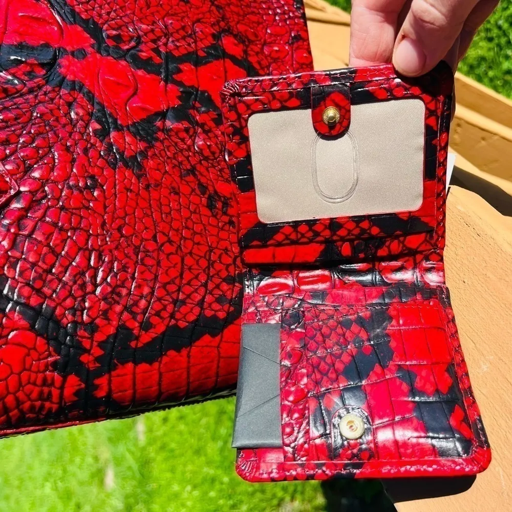 Brahmin Asher Tote & Jane Wallet Set Lipstick Melbourne Croc Leather NWT - Image 4