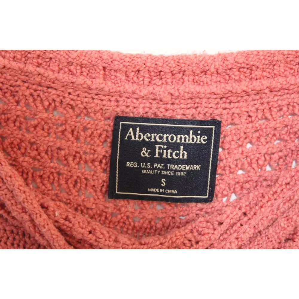 Womens Abercrombie & Fitch Red Knitted Long Sleeve Scoop Neck Sweater Size Small - Image 3