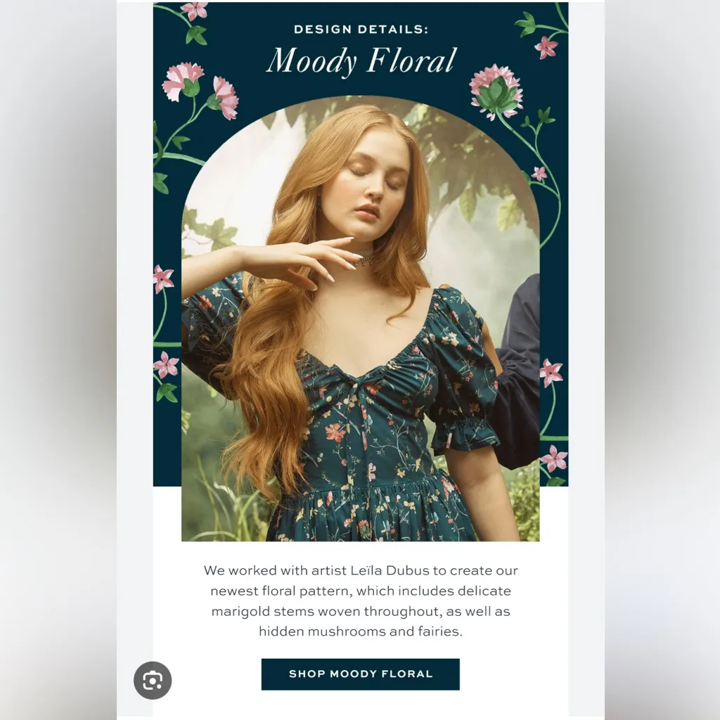 NWT Hill House Ava Dress in Moody Floral - Image 7