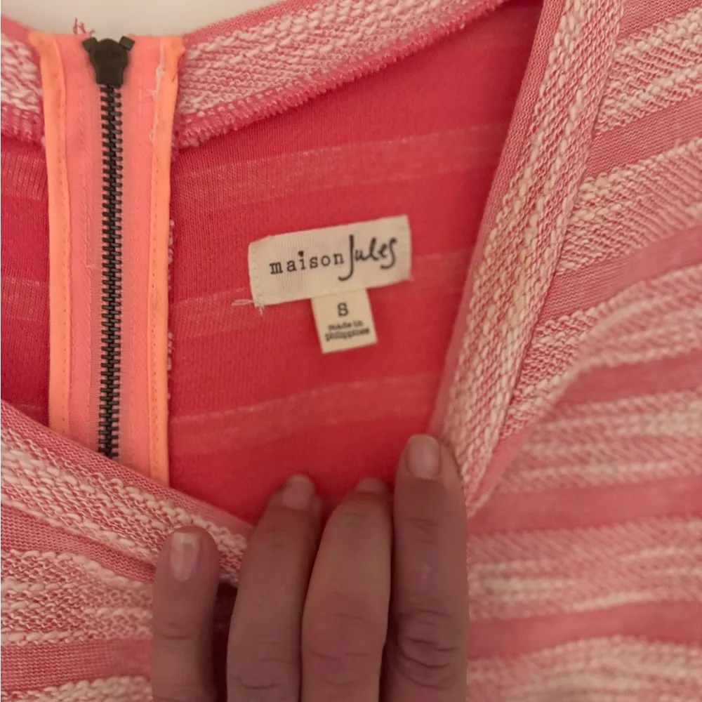 Maison Jules pink striped textured fit and flare dress Size S‎ - Image 2