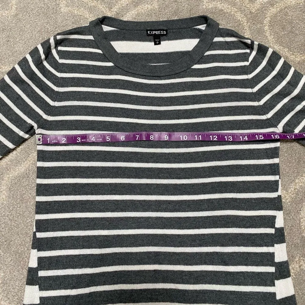 Express Women's Striped Sweater - Black and White - Image 3