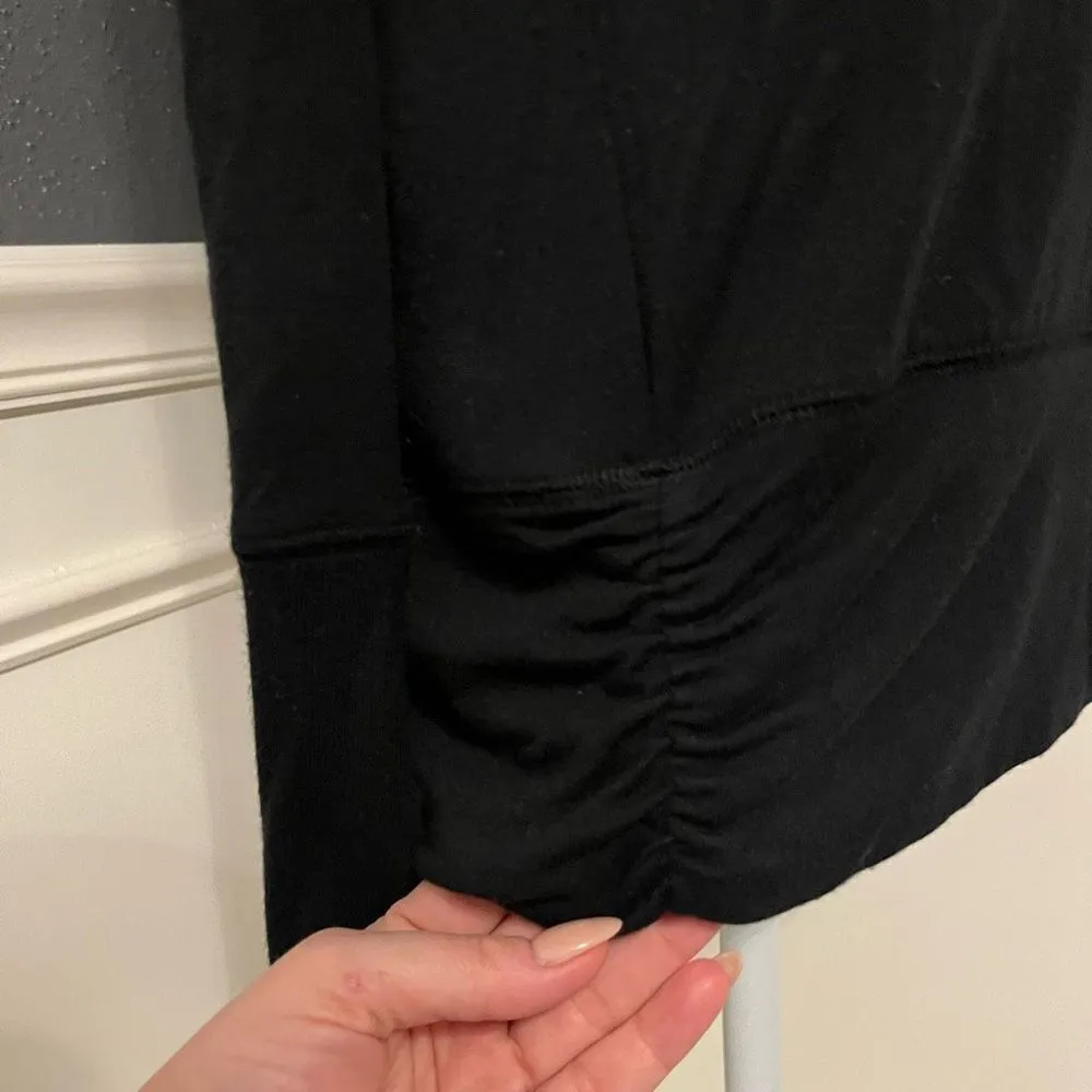 Athleta  Women's Black Studio Cinch Pullover Modal Sweatshirt - Image 6