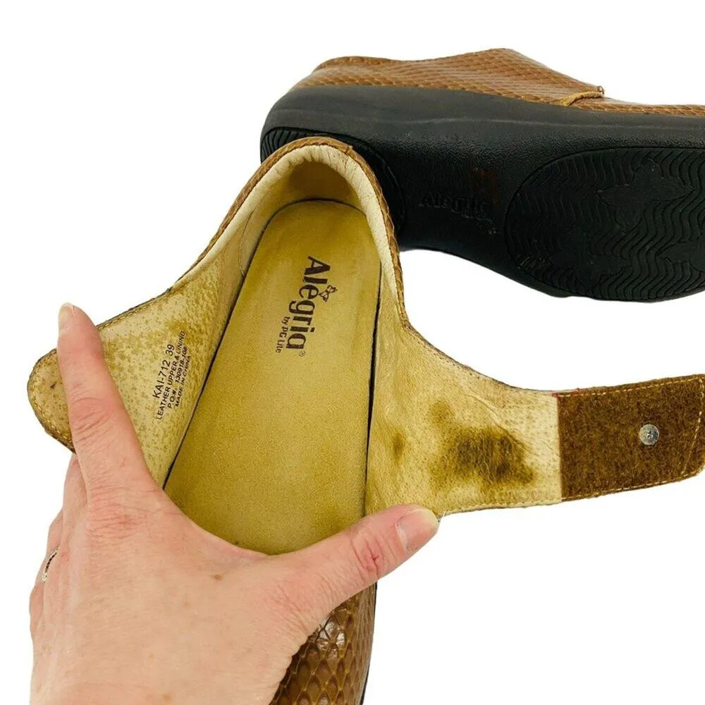 Alegria Kaitlyn Cognac Burnish Snake Professional Shoe Womens 39 - Image 8