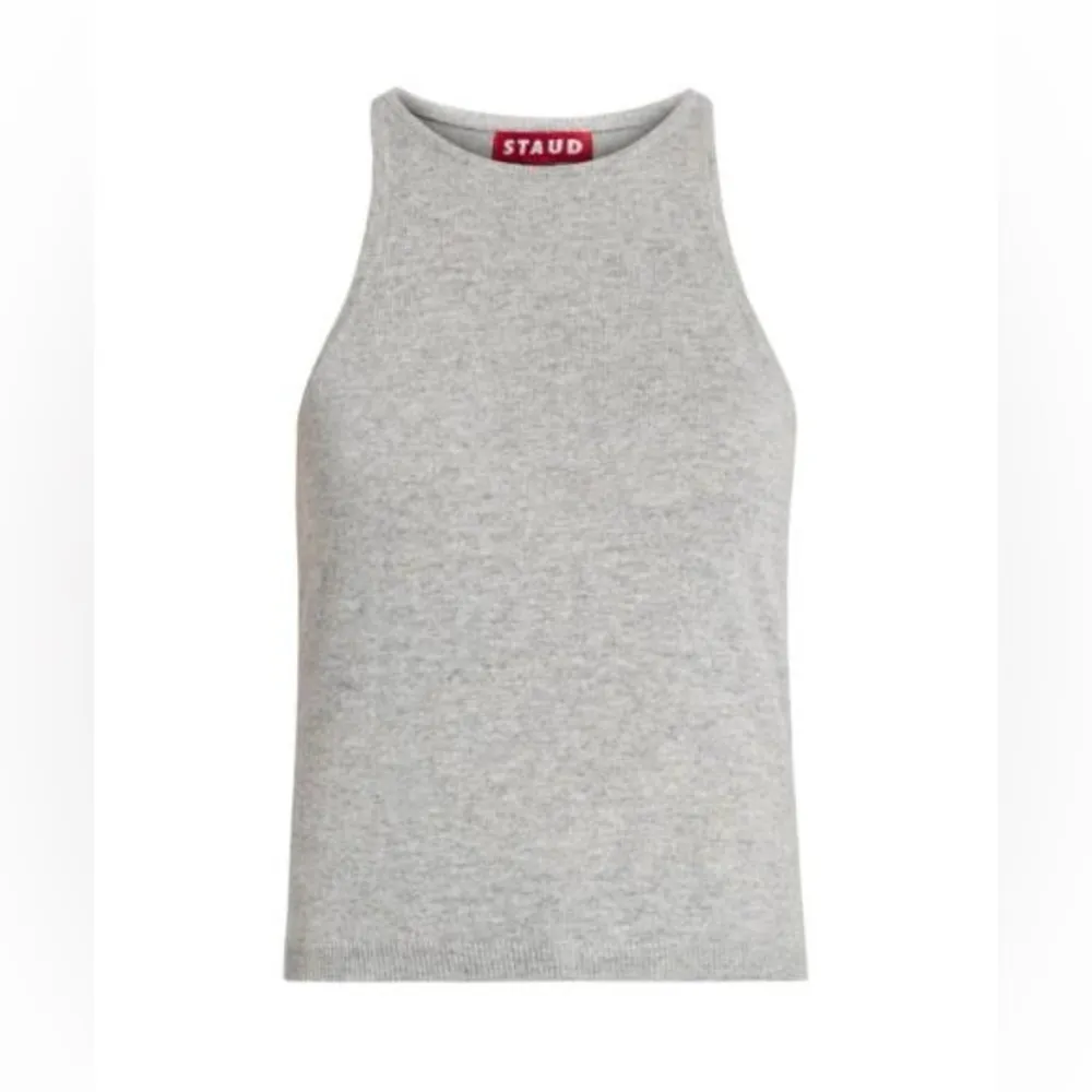 Staud Women’s Heather Gray Ayana Ribbed Knit Tank Top - Image 5