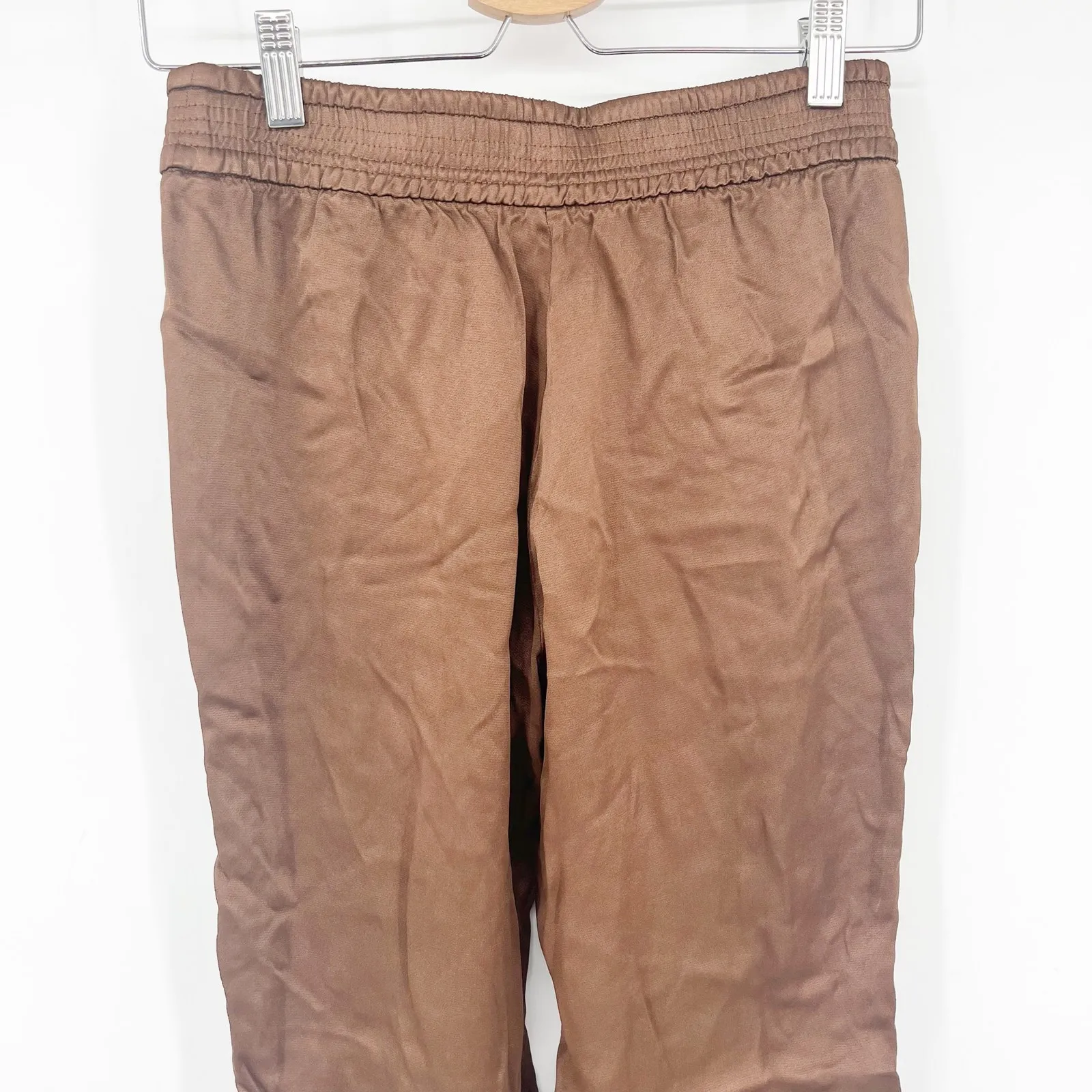 Zara Womens Satin Slinky Pull On High Rise Elastic Waist Jogger‎ Pants Size S - Image 6