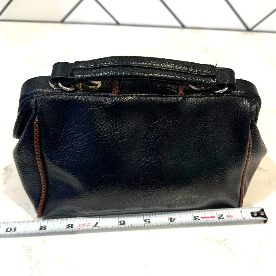 Vintage Dolce Vita By Jackson Faux Leather Handbag black Brown Reptile purse - Image 3