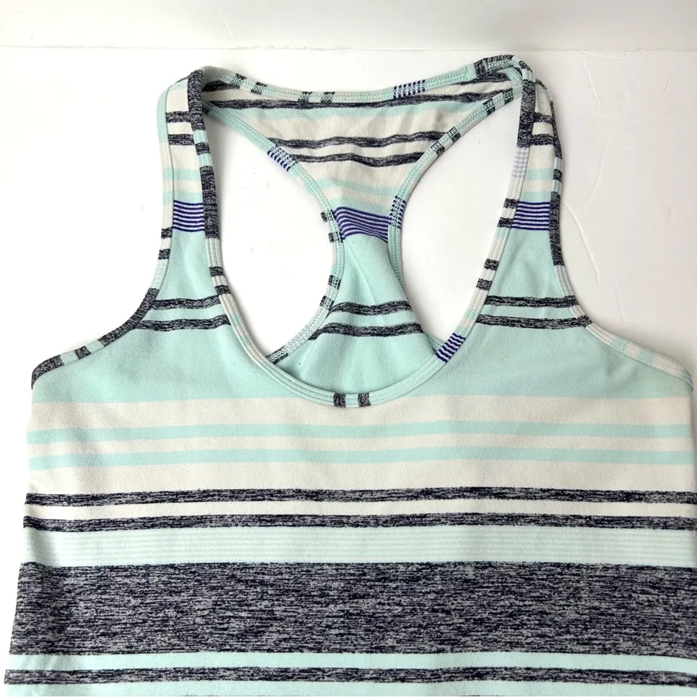 Lululemon Cool Racerback in Cadet Blue Static Wave Stripe - Image 5