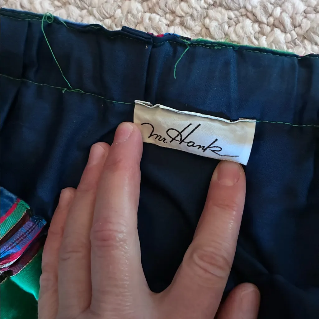 Mr. Hank vintage taffeta and velvet Striped Women's Skirt Blue Size M - Image 4