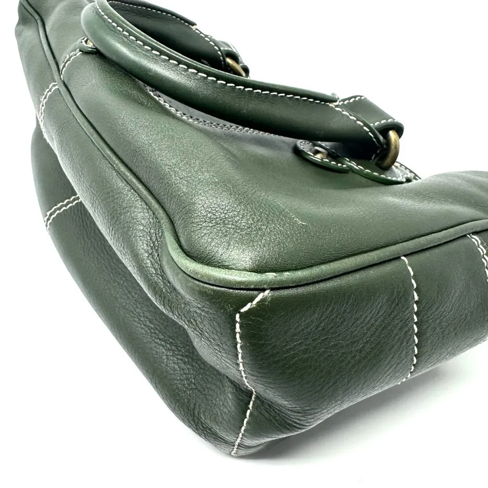 Celine Boogie Bag Vintage Green Leather Top Handle Handbag - Image 7