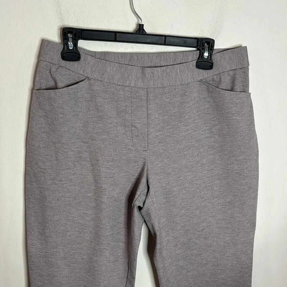 J.Jill  Ponte Slim Leg Cropped Pale Grey Pants size M - Image 3