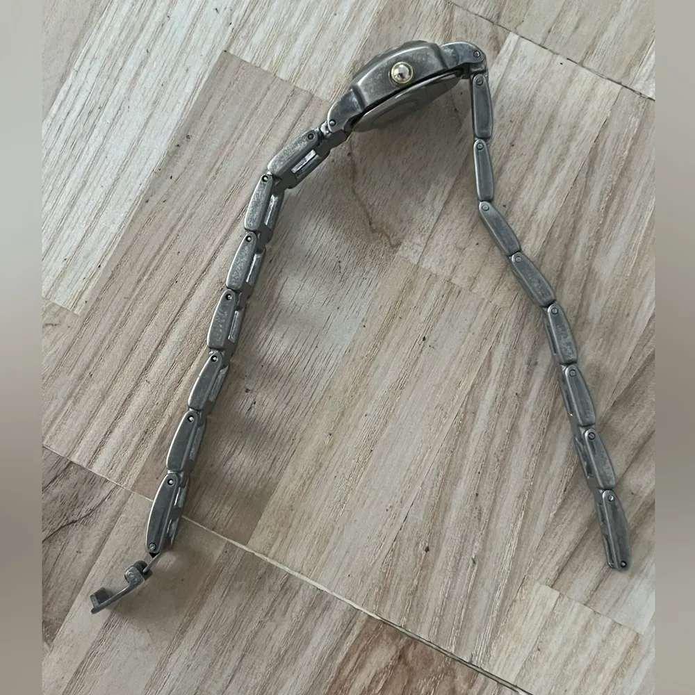 Charles Delon Vintage Ladies Watch Black Dial Stainless Bracelet Beveled Crystal Silver - Image 8