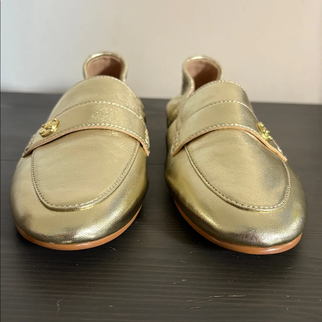 Talbots Katrina Leather Soft Sole Metallic Nappa Loafers Gold Slip On Size 8 - Image 5