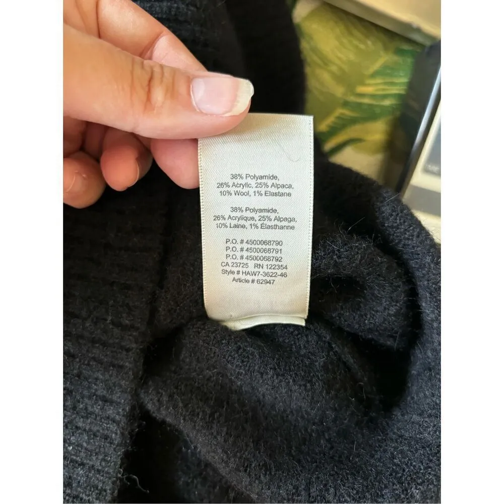 Aritizia Wilfred Free Italian yarn alpaca cowl neck black sweater size small - Image 4