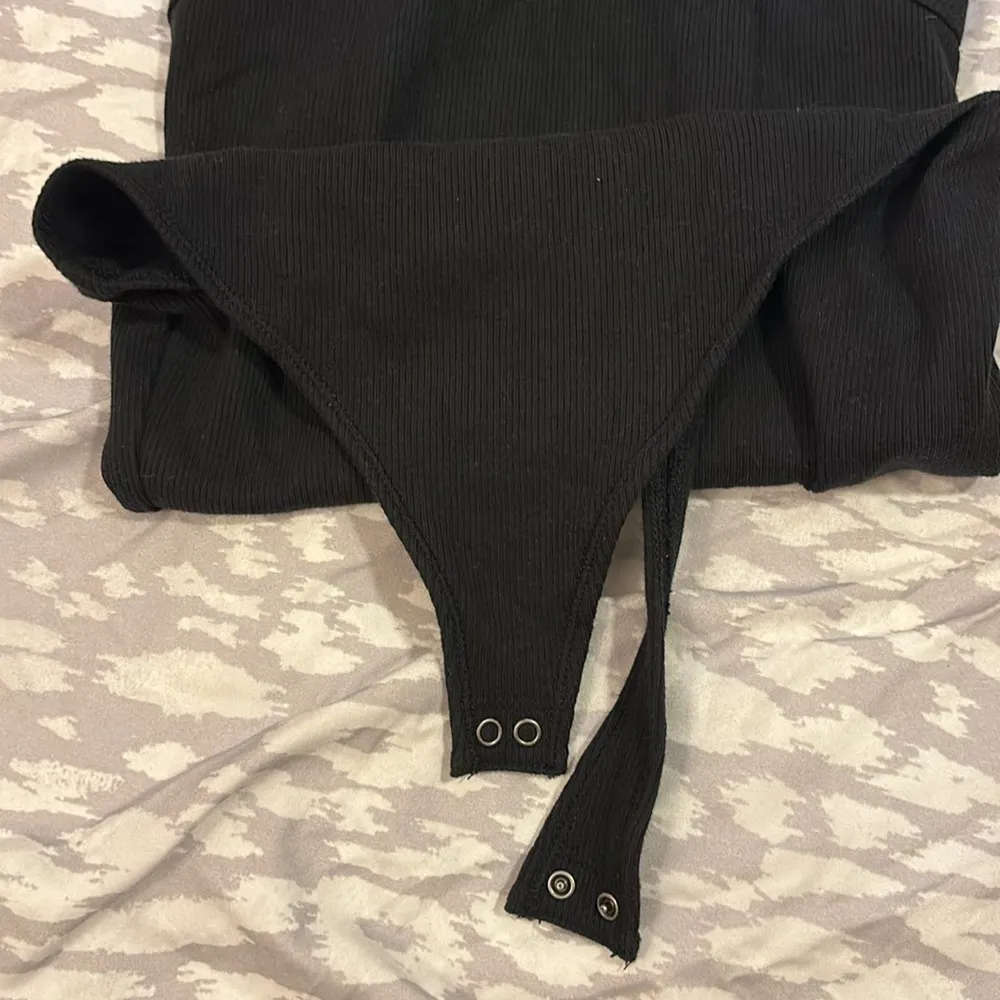 A+F Black Ribbed Scuba Racerback Tank Bodysuit - Image 2