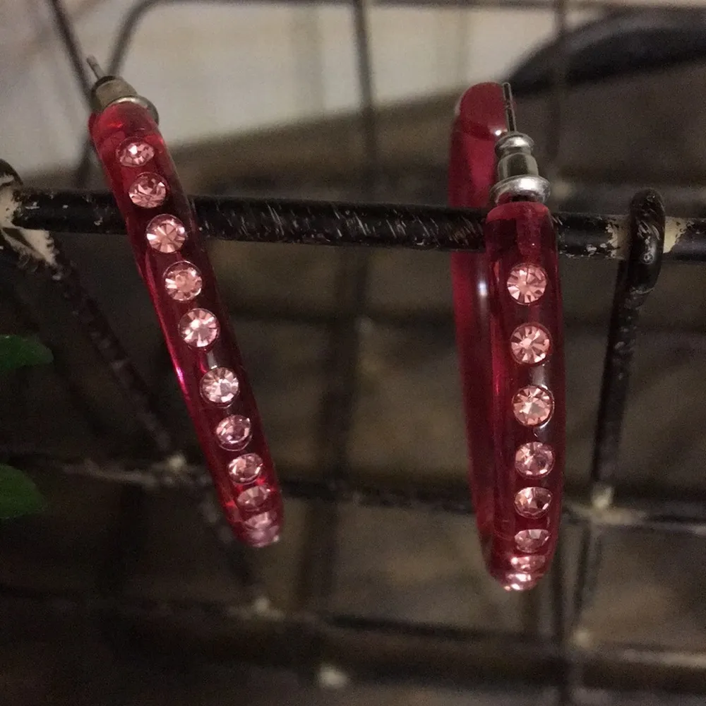 Dark Pink Earrings - Image 3