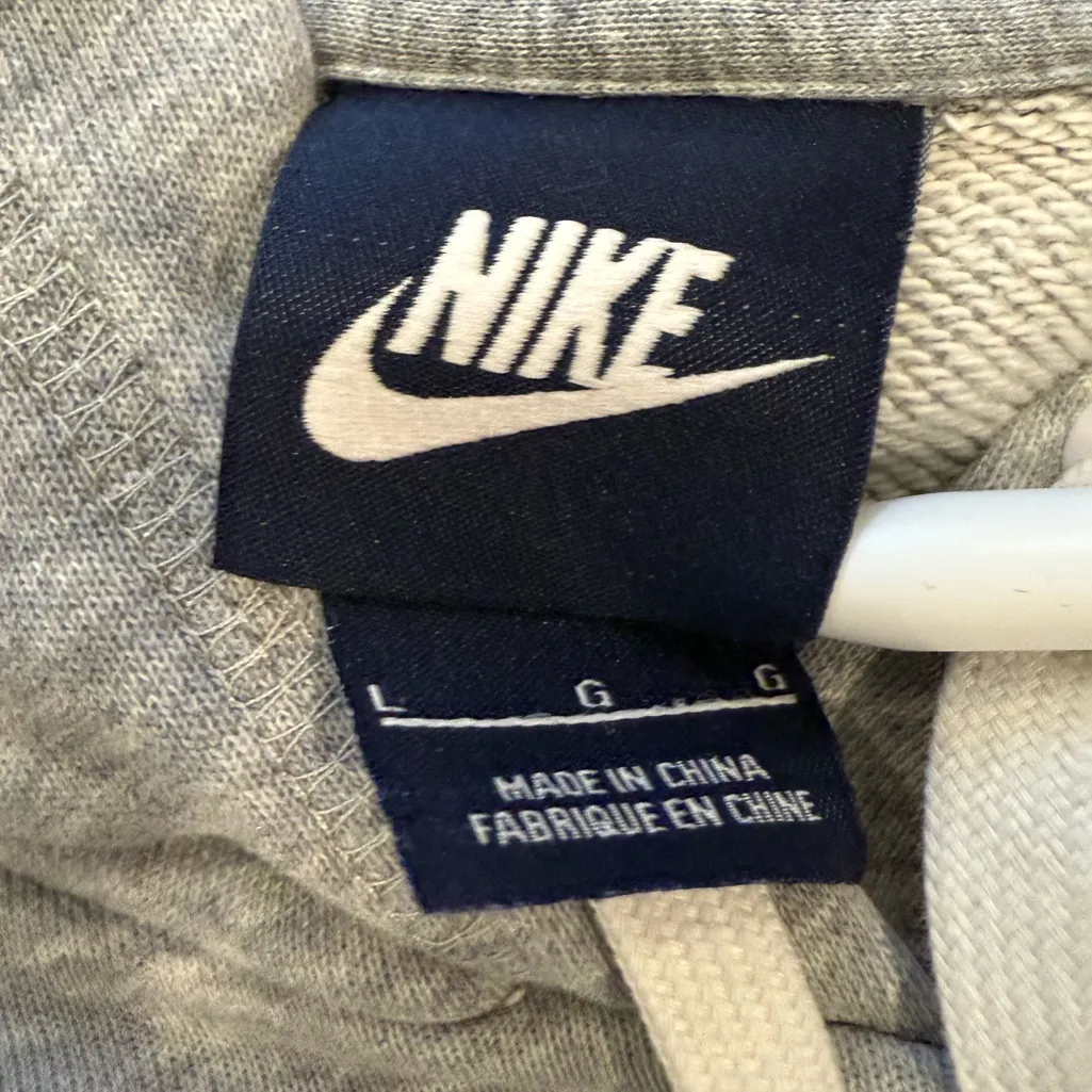 Y2K NIKE SWOOSH ATHLETIC ACTIVE WEAR PULLOVER HOODED SWEATSHIRT L - Image 3