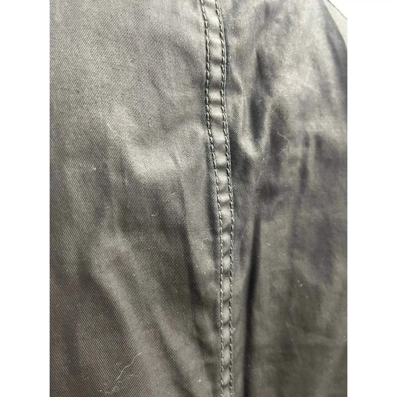 Eileen Fisher Black Faux Vegan Leather Long Sleeve Zip Moto Biker Coat Jacket XS - Image 4