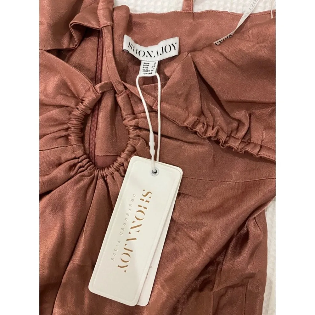 NEW NWT Shona Joy by Free People Angelica Keyhole Lace Front Midi Dress Size 8 - Image 12