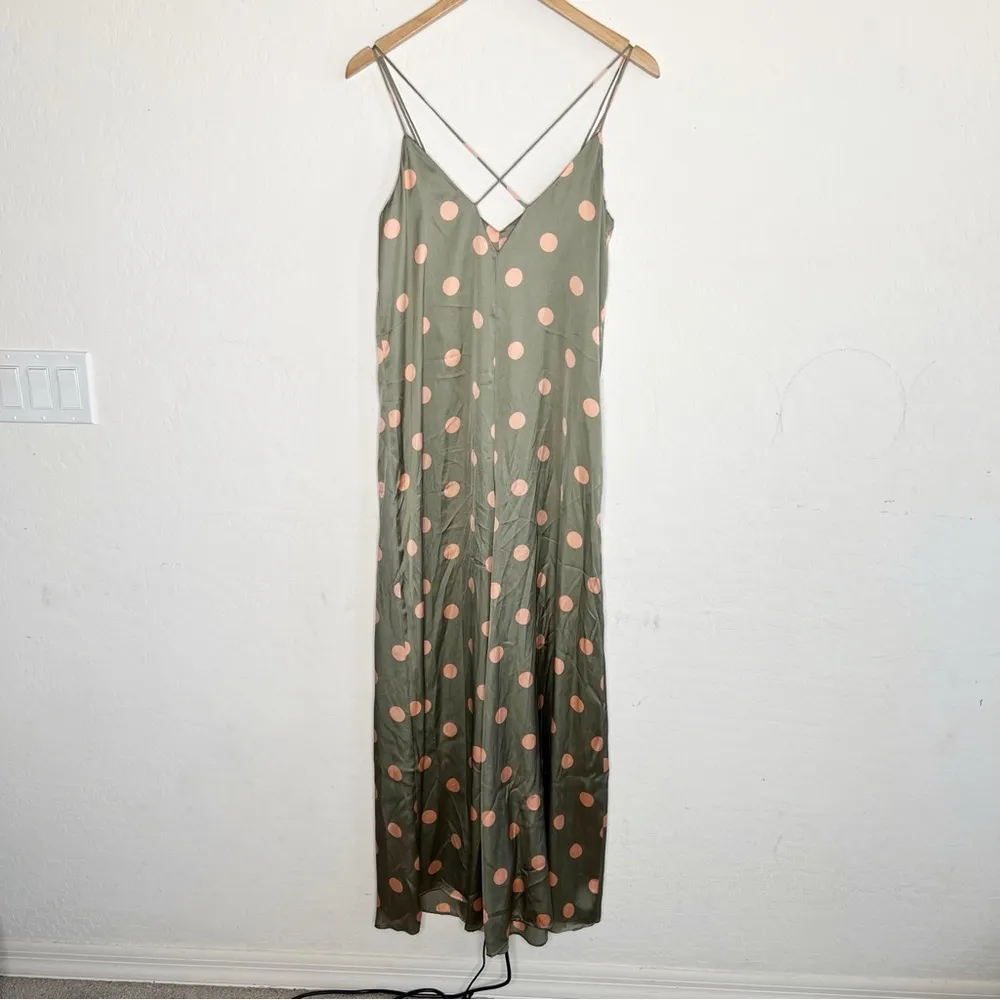 Zara Wide Leg Polka Dot Satin Jumpsuit - Image 5
