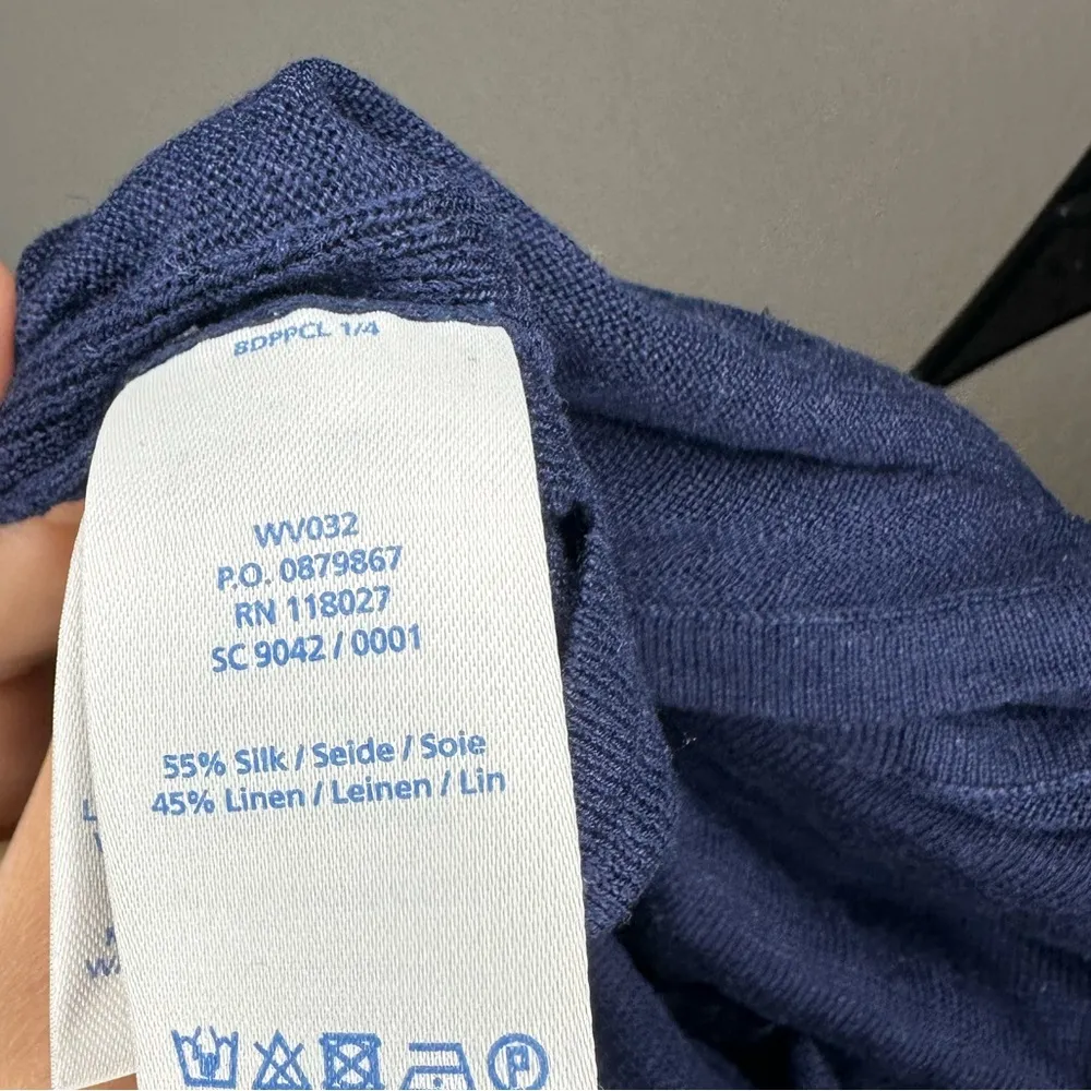 BODEN Silk Linen Blend Tie Front Sweater Knit Top US Size 16 Classic Lagenlook - Image 7