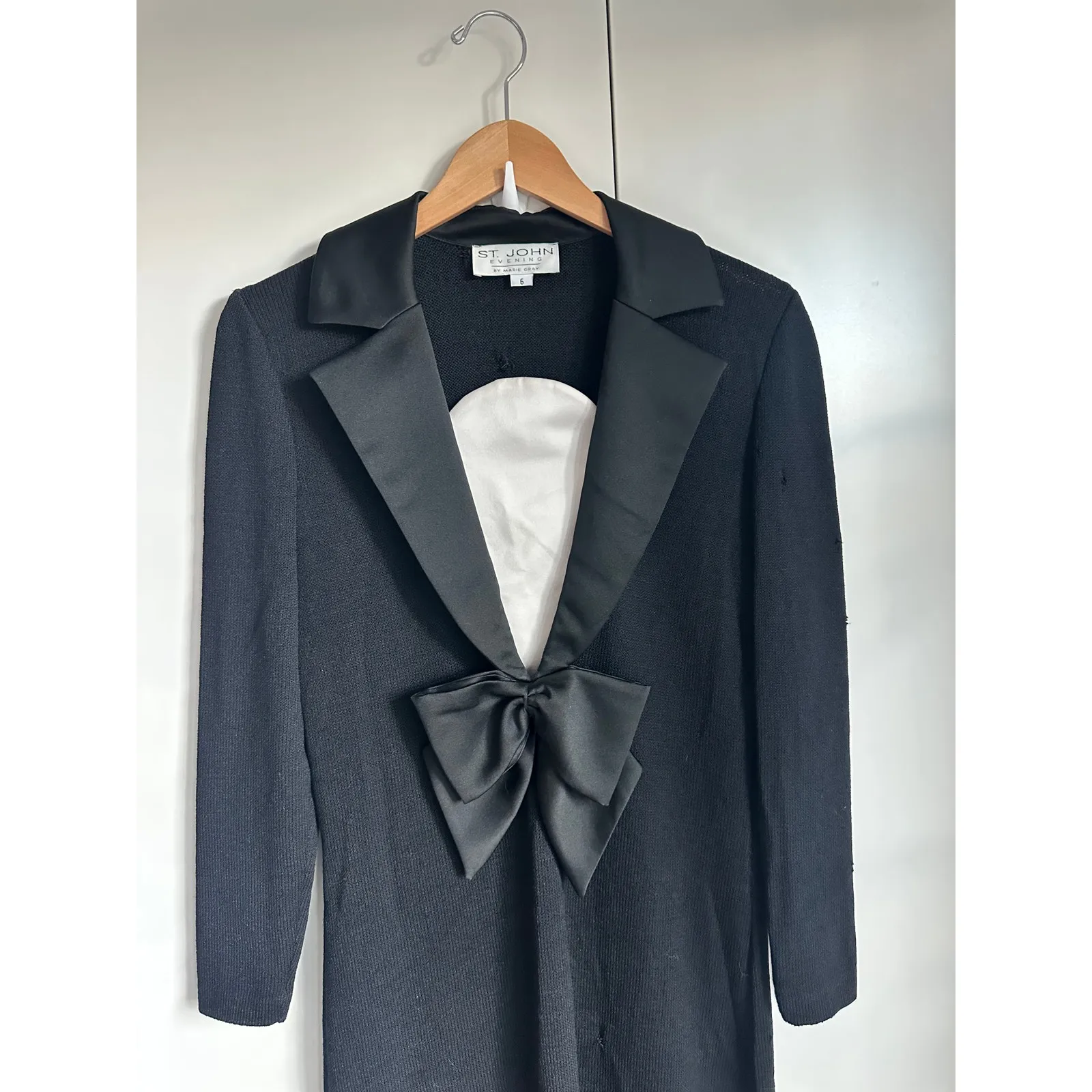 St John Evening Knit Evening Dress Size M 6Full Length Black Cocktail Holiday - Image 6