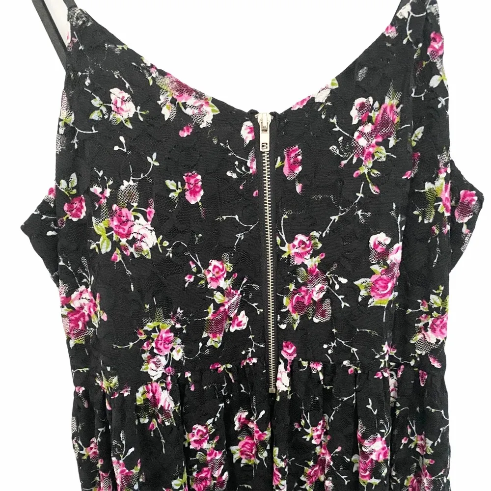 new LF Millau ♥︎ Floral Print Lace Babydoll Dress ♥︎ Black ♥︎ Med ♥︎ with Tags - Image 5