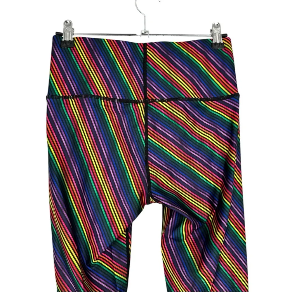 Terez Pride Collection Rainbow Stripe High Shine Scoop Bra Leggings Set Small - Image 10
