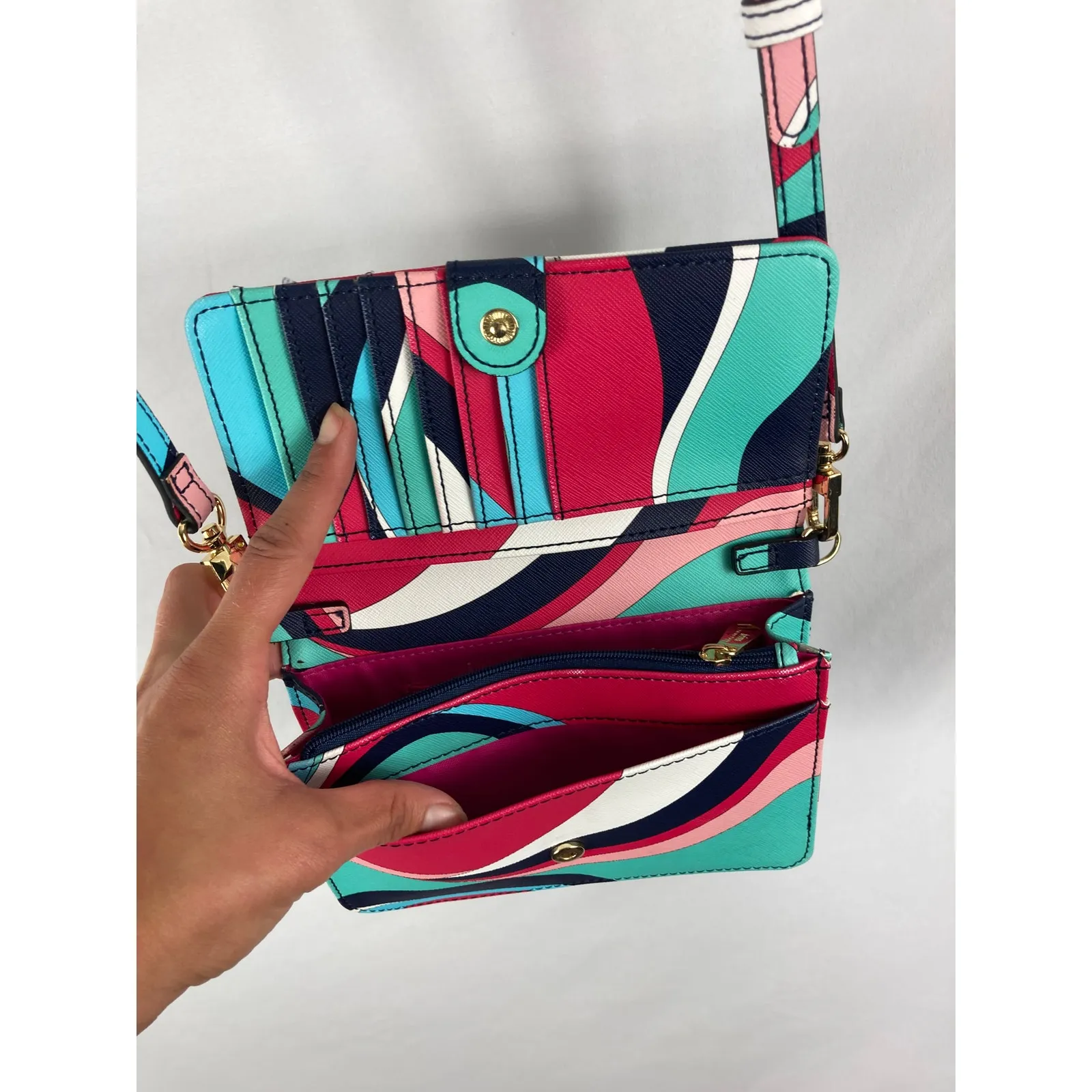 Trina Turk Swirl Colorful Pattern Mini Crossbody Bag - Image 3