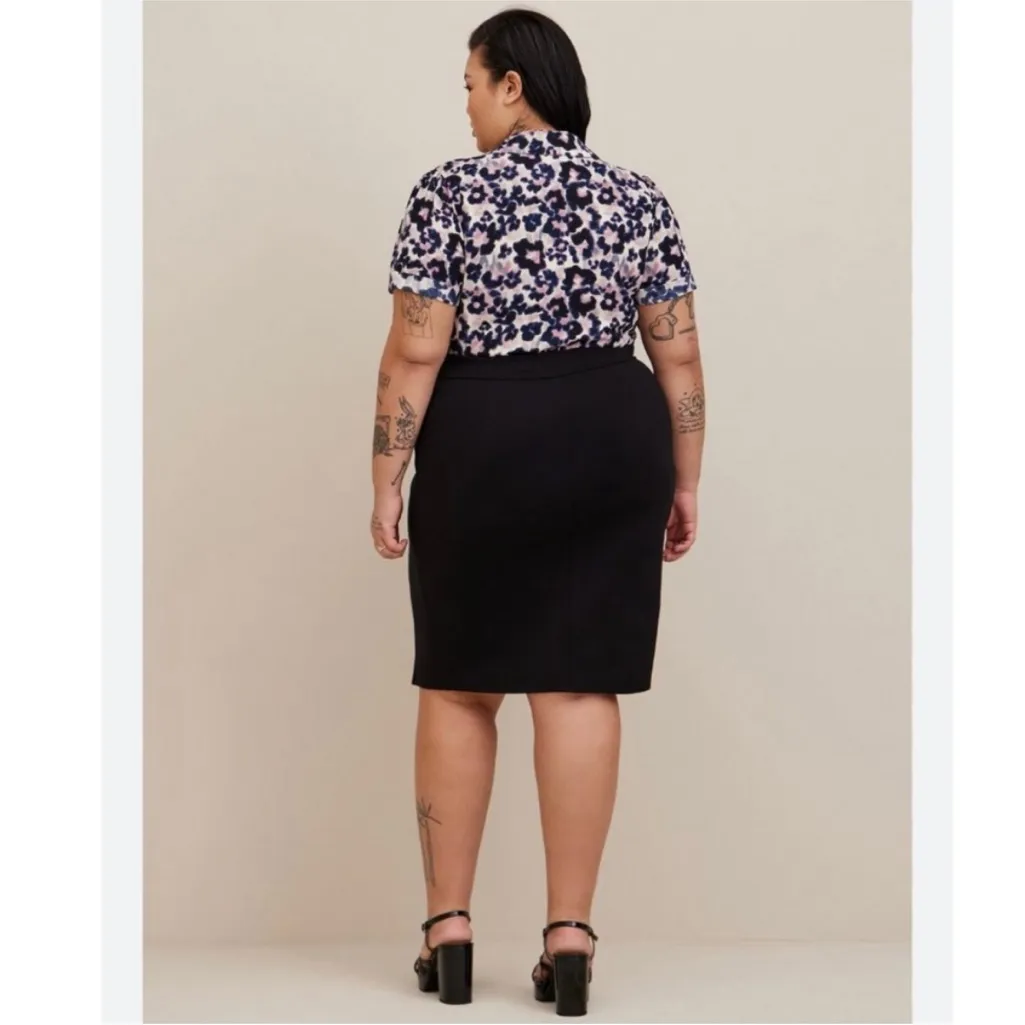 NWT Torrid At The Knee Ponte Studio Crepe Bodycon Leopard Print Dress Sz 3X - Image 3