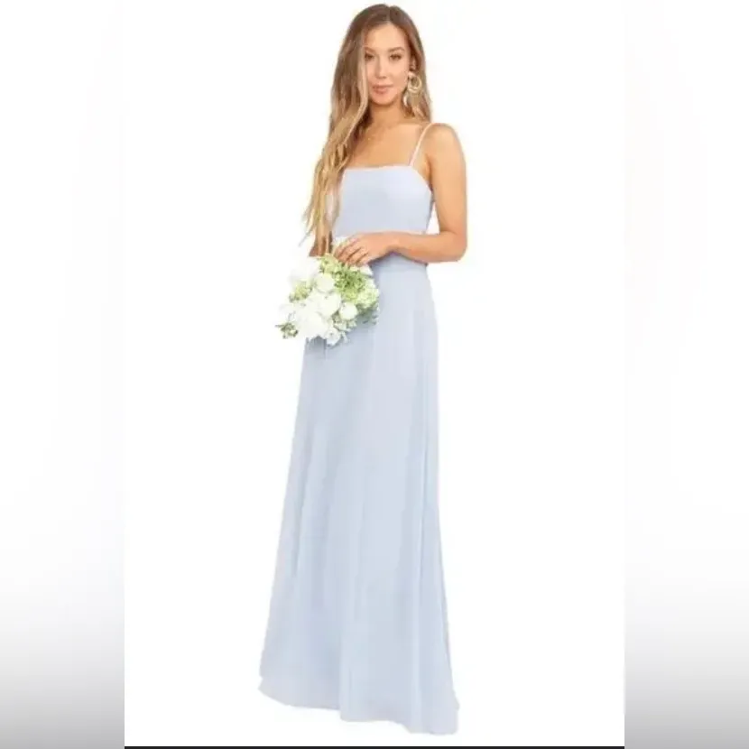 Show Me Your Mumu Bridesmaid Dress XL - Soft Blue Tie Back - Image 2