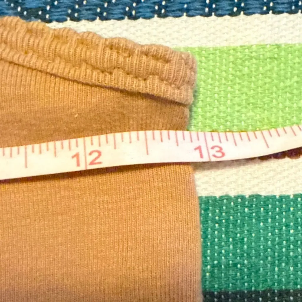 Topshop cropped cami top in ribbed cotton, camel tan color size 2 / XS - Image 4