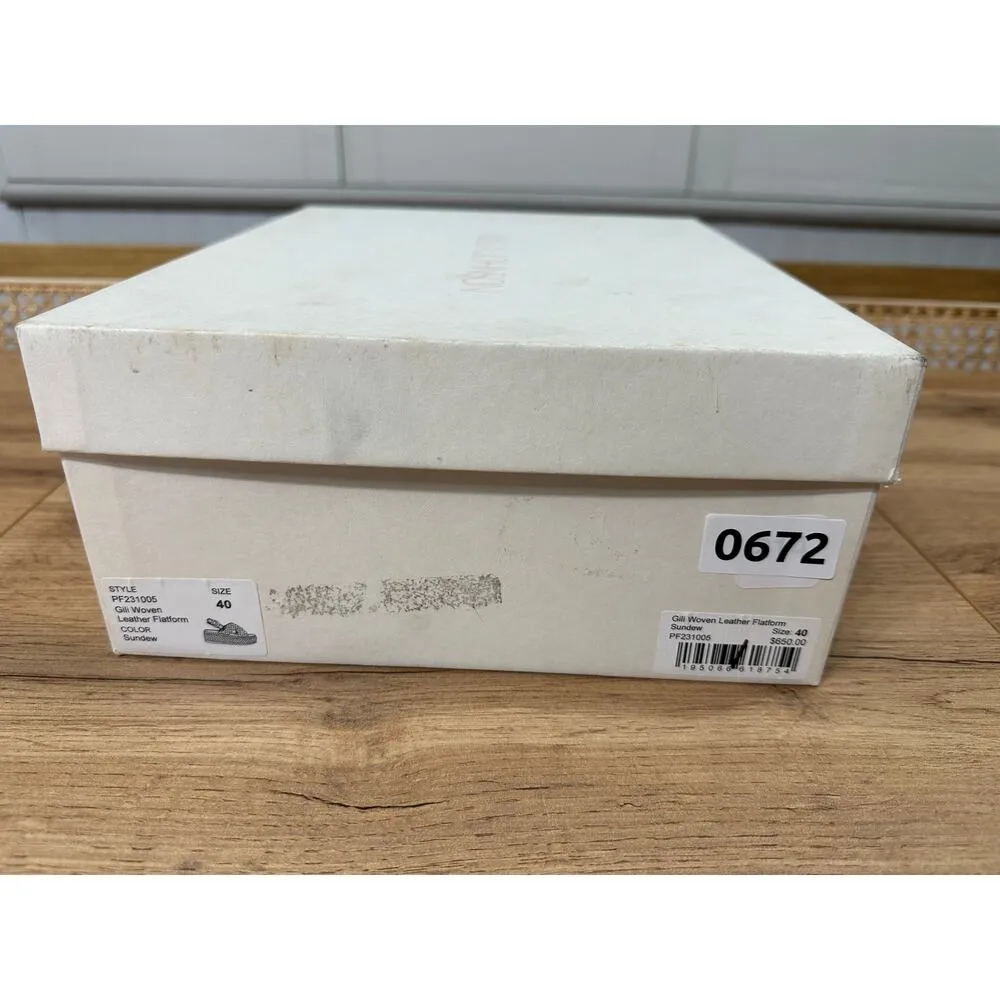 Ulla Johnson Gili Woven Leather Flatform Sandals Sundew Size 9/9.5 US 40 EU NIB - Image 15