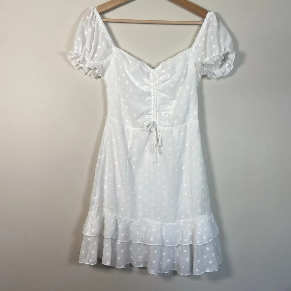 Princess Polly‎ Mikail White Embroidered Mini Dress Size 2 Milkmaid Cottage Y2K - Image 2
