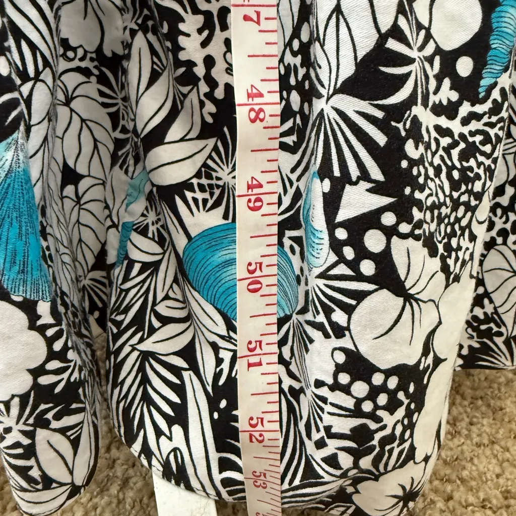 Womens Hilo Hattie XL Long‎ Muumuu Ruffle Neck Blue Tropical Print Dre… - Image 5