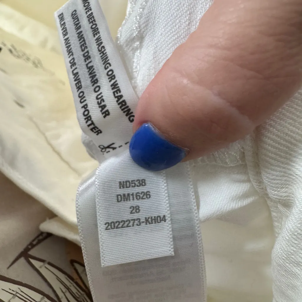 MADEWELL The Perfect Vintage Crop Wide Leg White Denim Jean Size 28 - Image 10