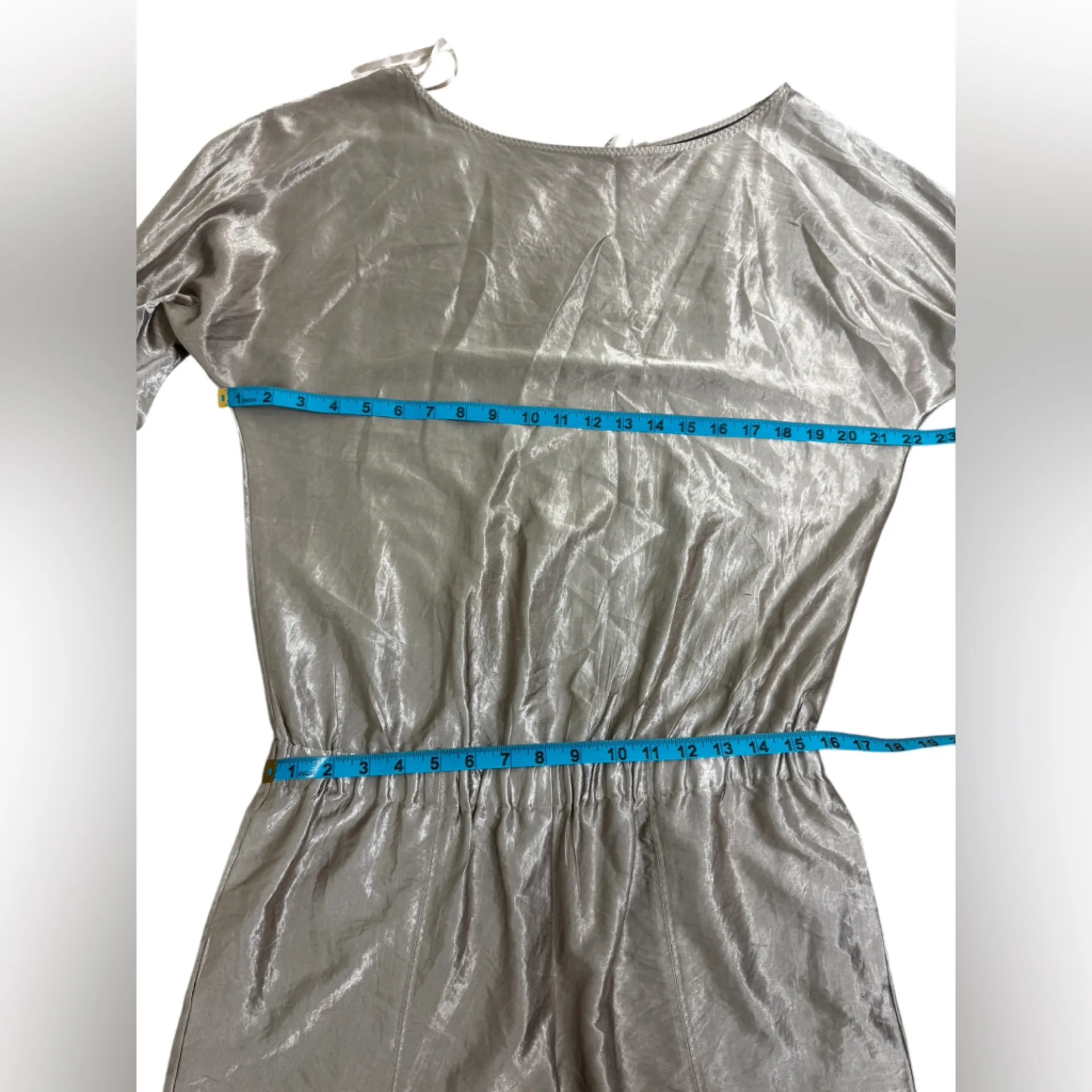 RACHEL ROY Elegant Women's Satin gold / Champagne color Romper Size Large - Image 10